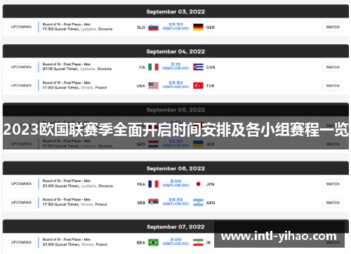 2023欧国联赛季全面开启时间安排及各小组赛程一览 2023欧国联赛季全面开启时间安排及各小组赛程一览