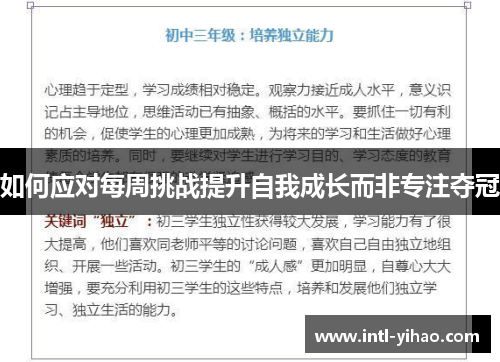 如何应对每周挑战提升自我成长而非专注夺冠